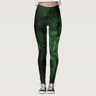 Abstract spiral neon lighting image leggings