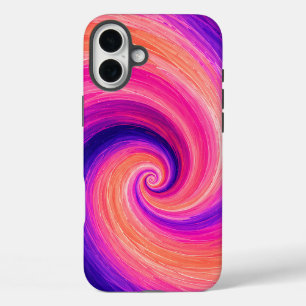 Abstract Spiral Paint Swirl Pattern iPhone 16 Plus Case