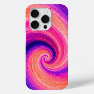 Abstract Spiral Paint Swirl Pattern iPhone 15 Pro Case