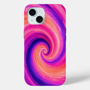 Abstract Spiral Paint Swirl Pattern iPhone 15 Case