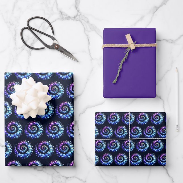 Abstract Spiral  Wrapping Paper Sheet (Front)