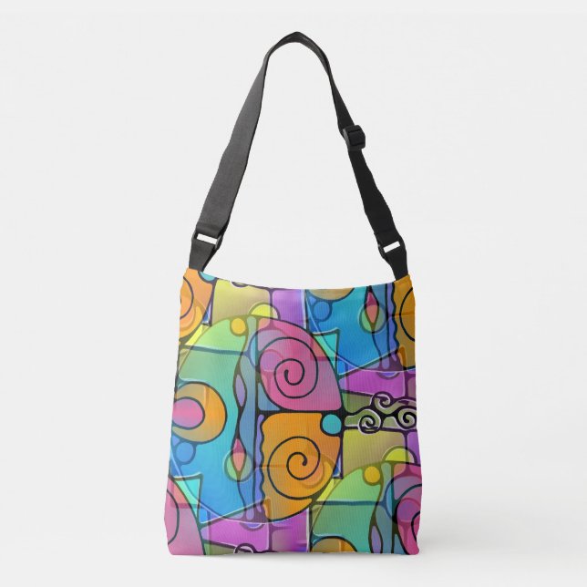 Abstract Spirals of Energy - seamless pattern 14 Crossbody Bag (Front)
