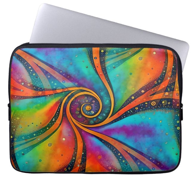 Abstract Spirals of Energy - seamless pattern 9 Laptop Sleeve (Front)
