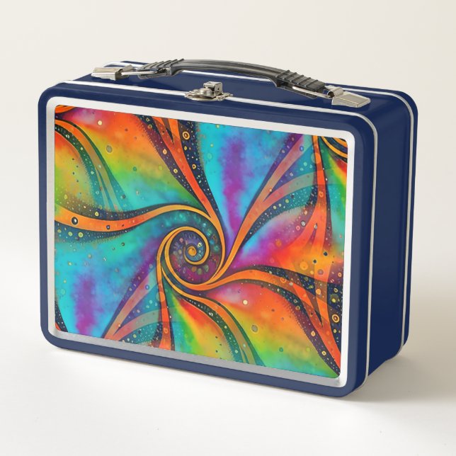 Abstract Spirals of Energy - seamless pattern 9 Metal Lunch Box (Front)