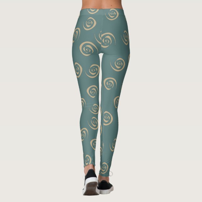 Abstract spirals pattern leggings (Back)