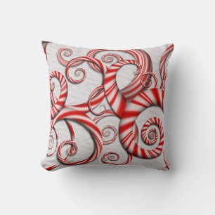 Abstract - Spirals - Peppermint Dreams Throw Pillow