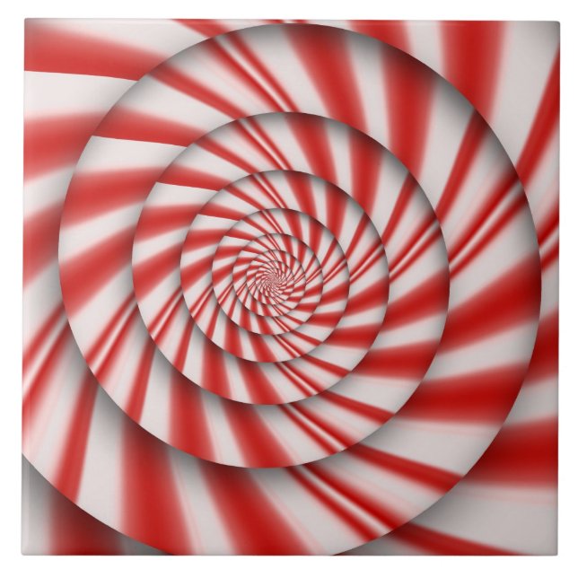 Abstract - Spirals - The power of mint Tile (Front)