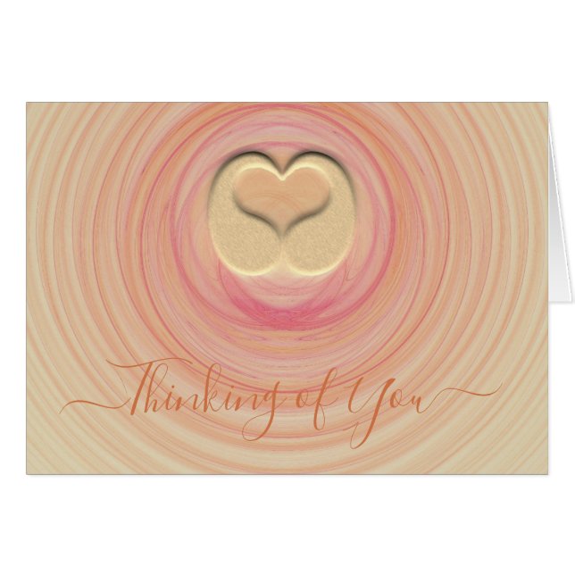 Abstract Spirals Thinking Of You and 3D Heart (Front Horizontal)