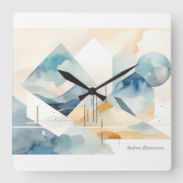 Abstract Spirit Square Wall Clock (Front)