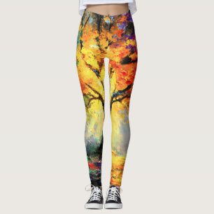 Abstract Spiritual Nature Tree of Life Leggings
