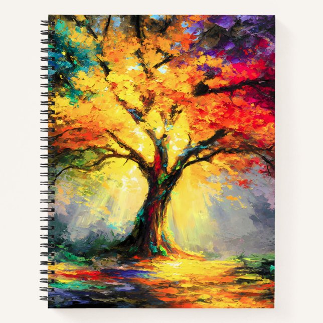 Abstract Spiritual Nature Tree of Life Notebook (Front)
