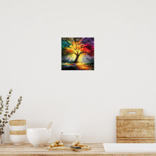 Abstract Spiritual Nature Tree of Life Poster