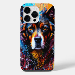 Abstract splash colour dog iPhone 14 pro max case