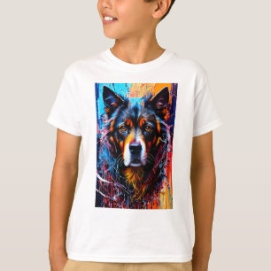 Abstract splash colour dog  T-Shirt
