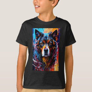 Abstract splash colour dog T-Shirt