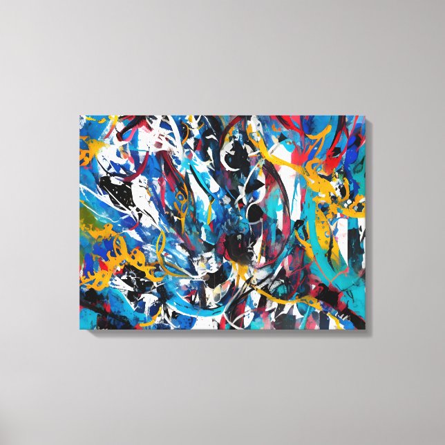 Abstract splash of paint canvas print (Front)