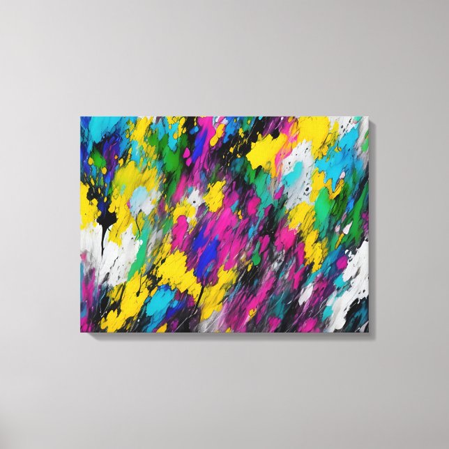 Abstract splash of paint canvas print (Front)