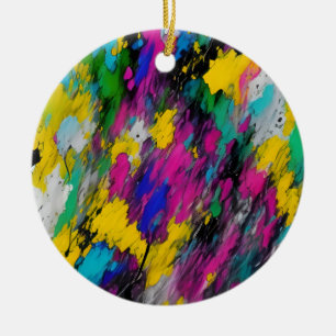 Abstract splash of paint ceramic ornament