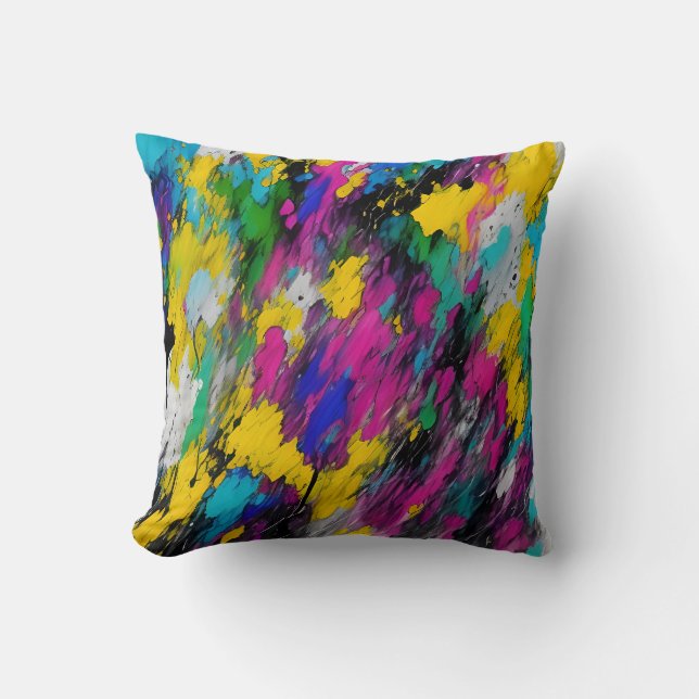 Abstract splash of paint throw pillow (Front)