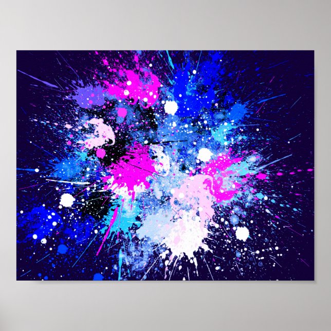 Abstract Splash Painting on Canvas Poster (Front)