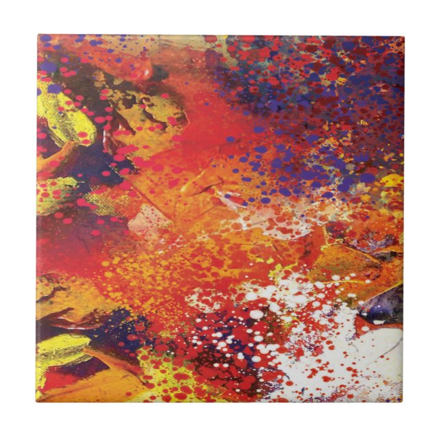 Abstract Splash Painting Tile (Front)