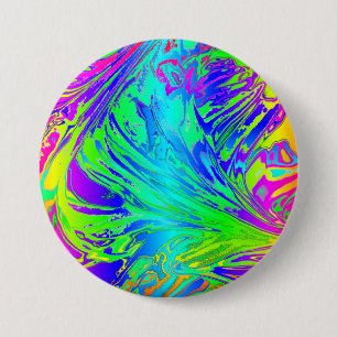 Abstract Splashing Rainbow Liquid 3 Inch Round Button