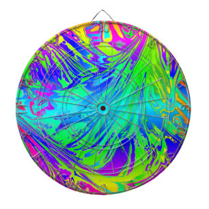 Abstract Splashing Rainbow Liquid Dartboard