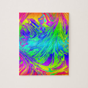 Abstract Splashing Rainbow Liquid Jigsaw Puzzle