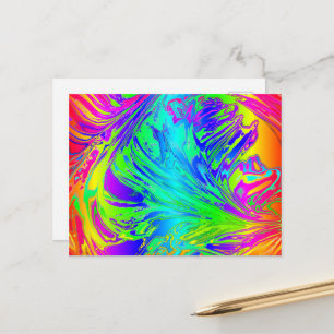 Abstract Splashing Rainbow Liquid Postcard