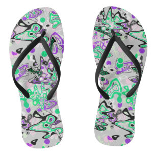 Abstract splatter brush modern stylishly fashionab flip flops