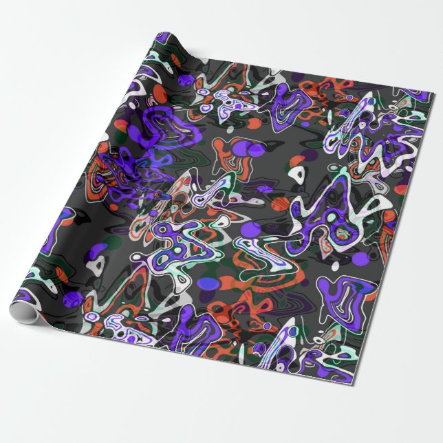 Abstract splatter brush modern stylishly fashionab wrapping paper (Unrolled)
