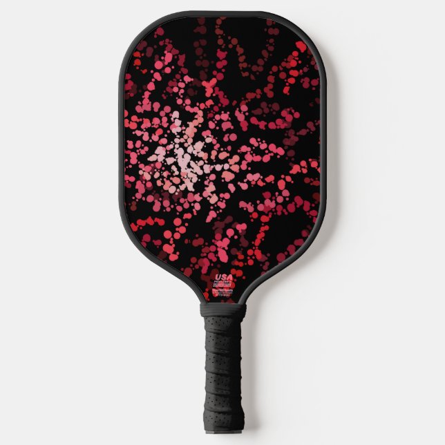 Abstract Splatter Dots Of Pinks And Reds Pattern Pickleball Paddle (Front)