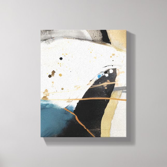 Abstract Splatter Paint Black Neutrals Canvas Print (Front)