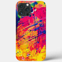 Abstract Splatters Yellow, Hot Pink, Blue Custom