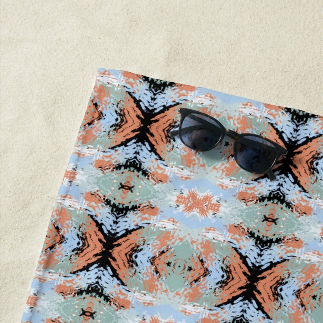 Abstract Split Ends Pattern And Soft Pastels Beach Towel (In Situ)