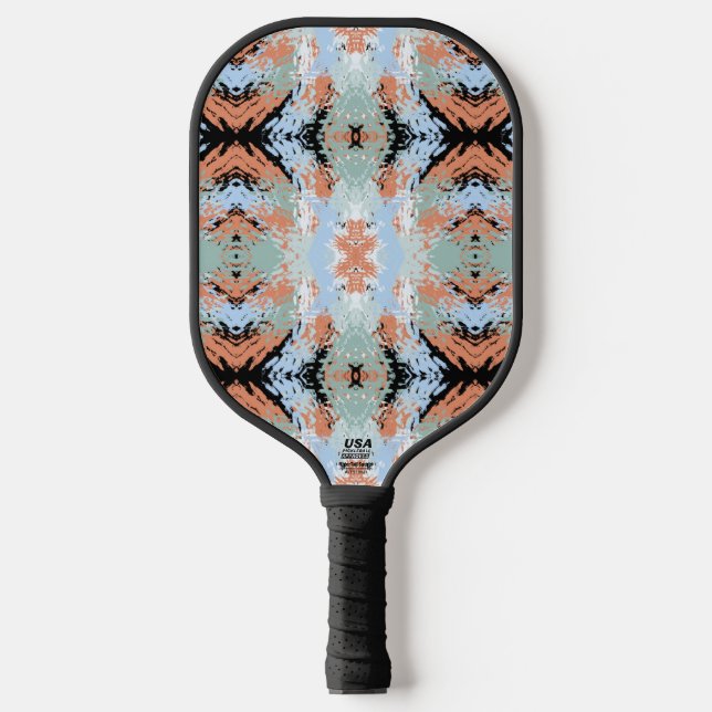 Abstract Split Ends Pattern And Soft Pastels Pickleball Paddle (Front)