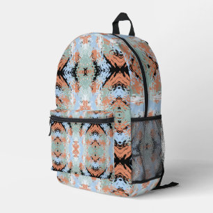 Abstract Split Ends Pattern And Soft Pastels Printed Backpack