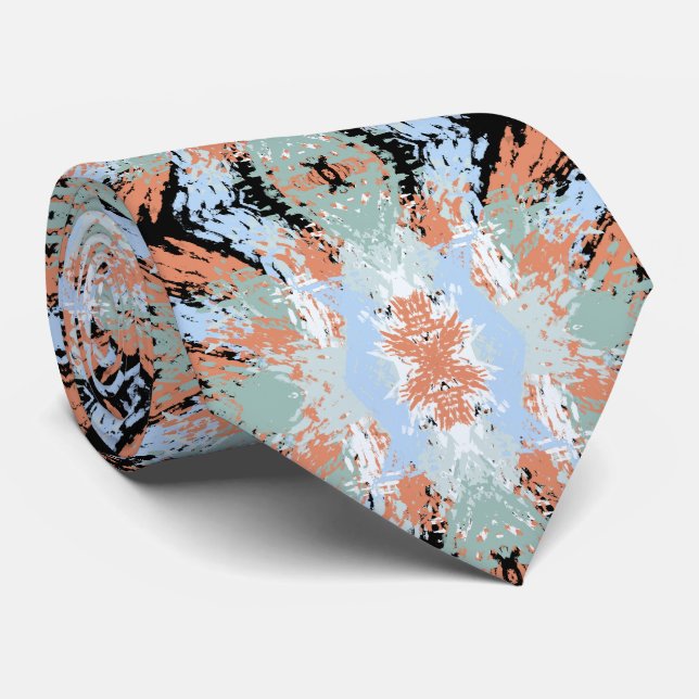Abstract Split Ends Pattern With Pastel Colors Art Tie (Rolled)