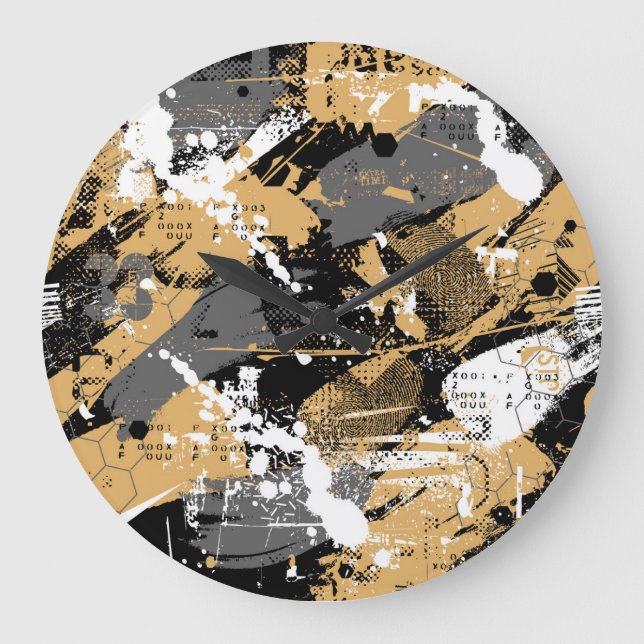 Abstract sport, graffiti style large clock (Front)