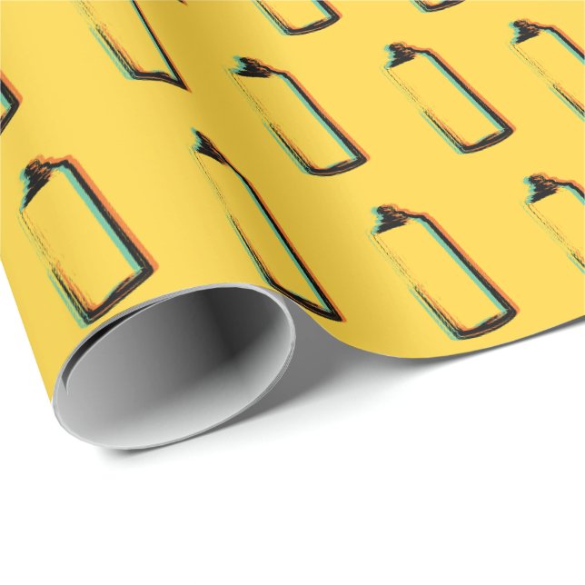 Abstract Spray Paint Can Pattern Wrapping Paper (Roll Corner)