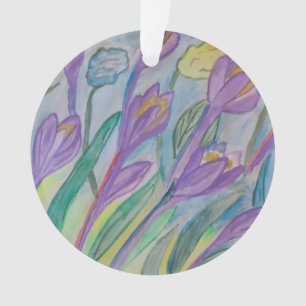 Abstract Spring Crocus Acrylic Ornament