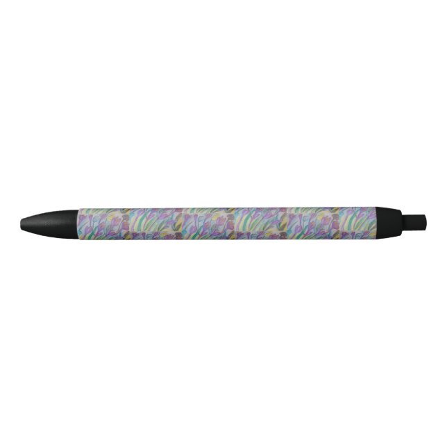 Abstract Spring Crocus Black Ink Pen (Front)