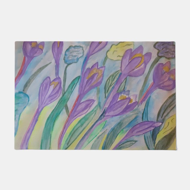 Abstract Spring Crocus Doormat (Front)