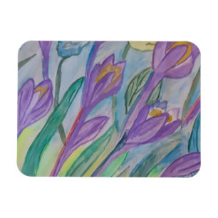 Abstract Spring Crocus Flexible Photo Magnet
