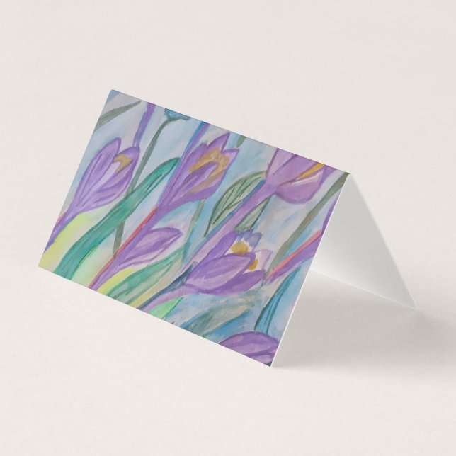 Abstract Spring Crocus Folded Card (Front)