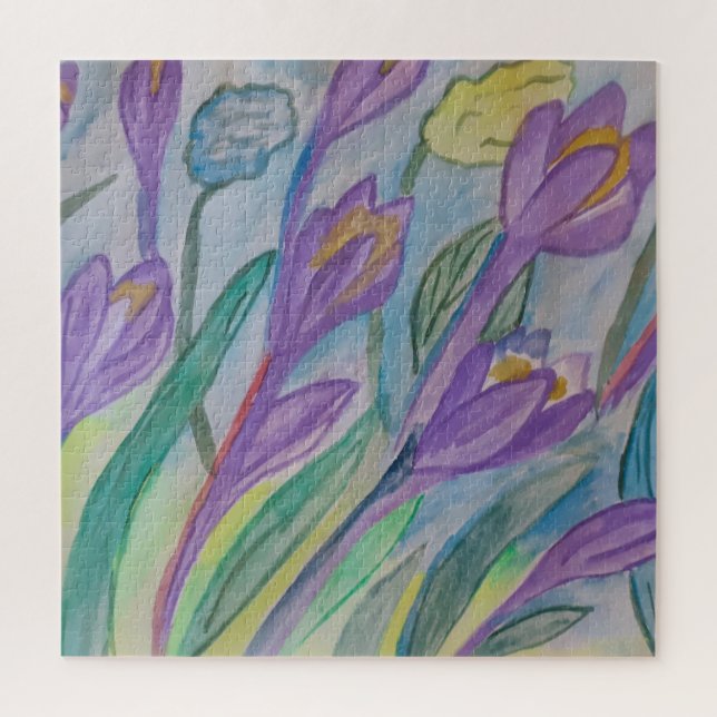 Abstract Spring Crocus Jigsaw Puzzle (Vertical)