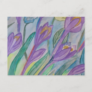 Abstract Spring Crocus Postcard