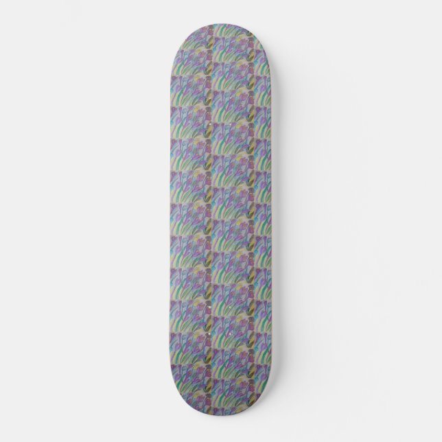Abstract Spring Crocus Skateboard (Front)