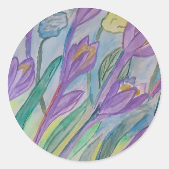 Abstract Spring Crocus Sticker (Front)