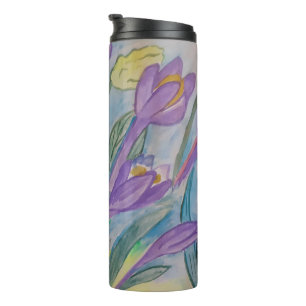 Abstract Spring Crocus Thermal Tumbler